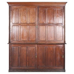 Antique Large 19th C English Pine Housekeepers Cupboard