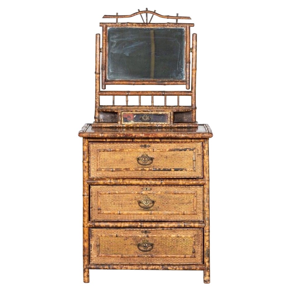 19th C English Bamboo Dressing Table For Sale