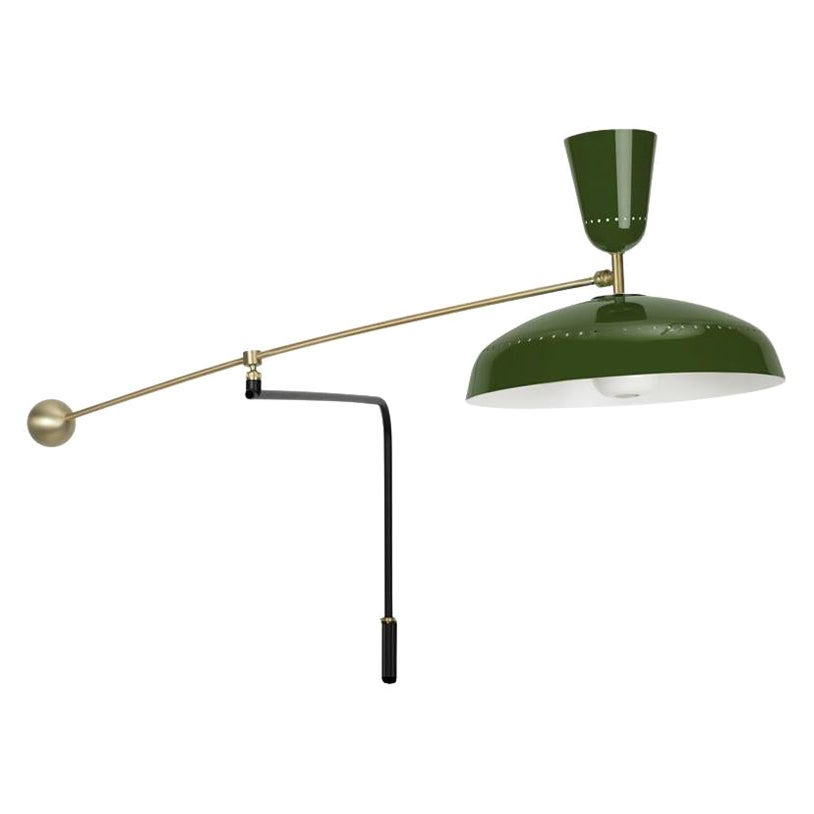 Large Pierre Guariche 'G1' Wall Lamp for Sammode Studio in Green For Sale