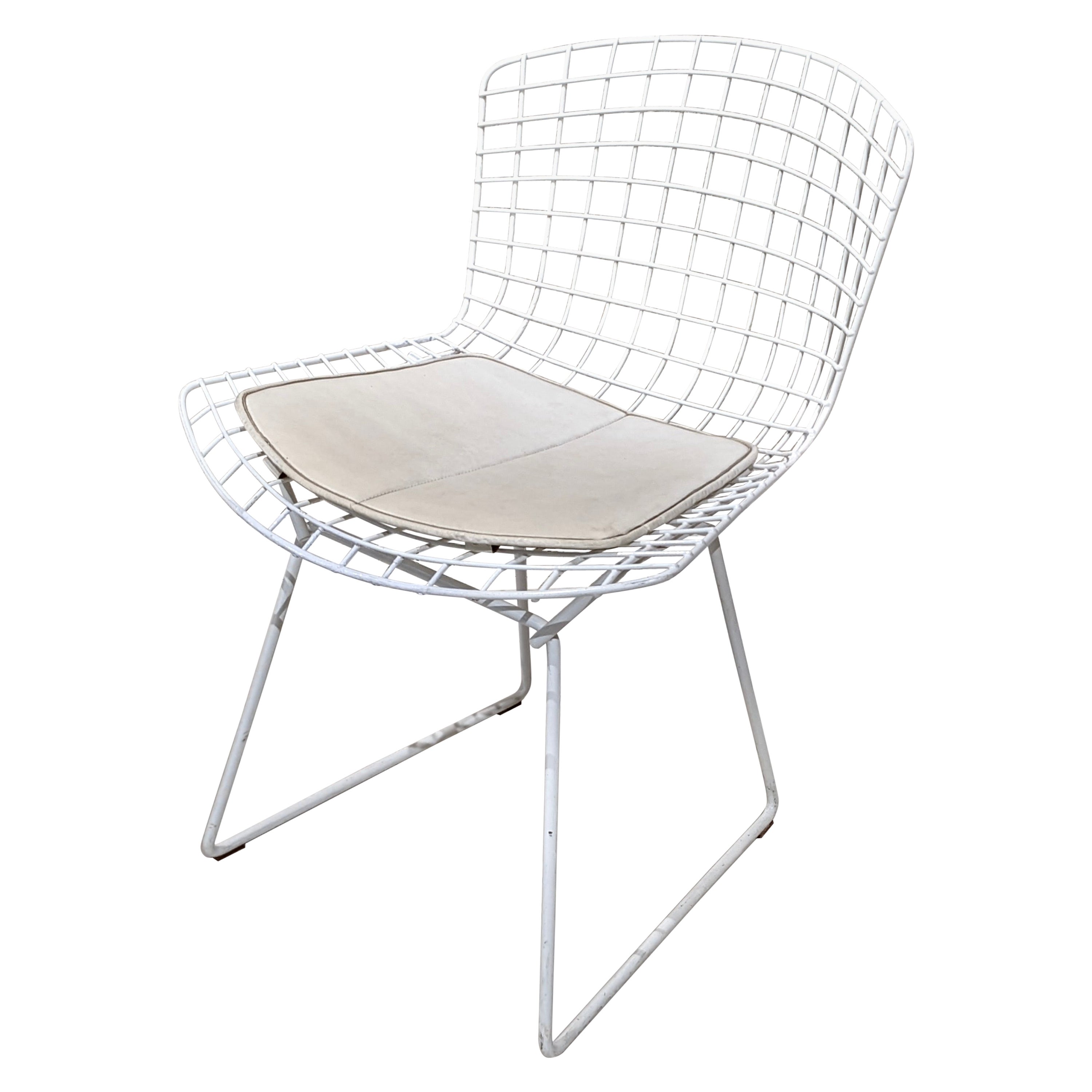 White Steel Chair by Harry Bertoia for Knoll