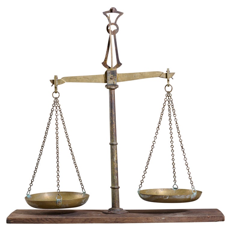 Bronze and Iron Two Arm Scale For Sale at 1stDibs