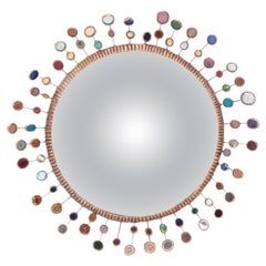 Miroir en verre multicolore de style Vautrin Line, contemporain