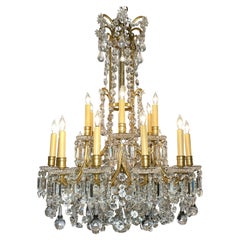 Antique French Belle Époque Ormolu and Baccarat Crystal Chandelier, Circa 1870's