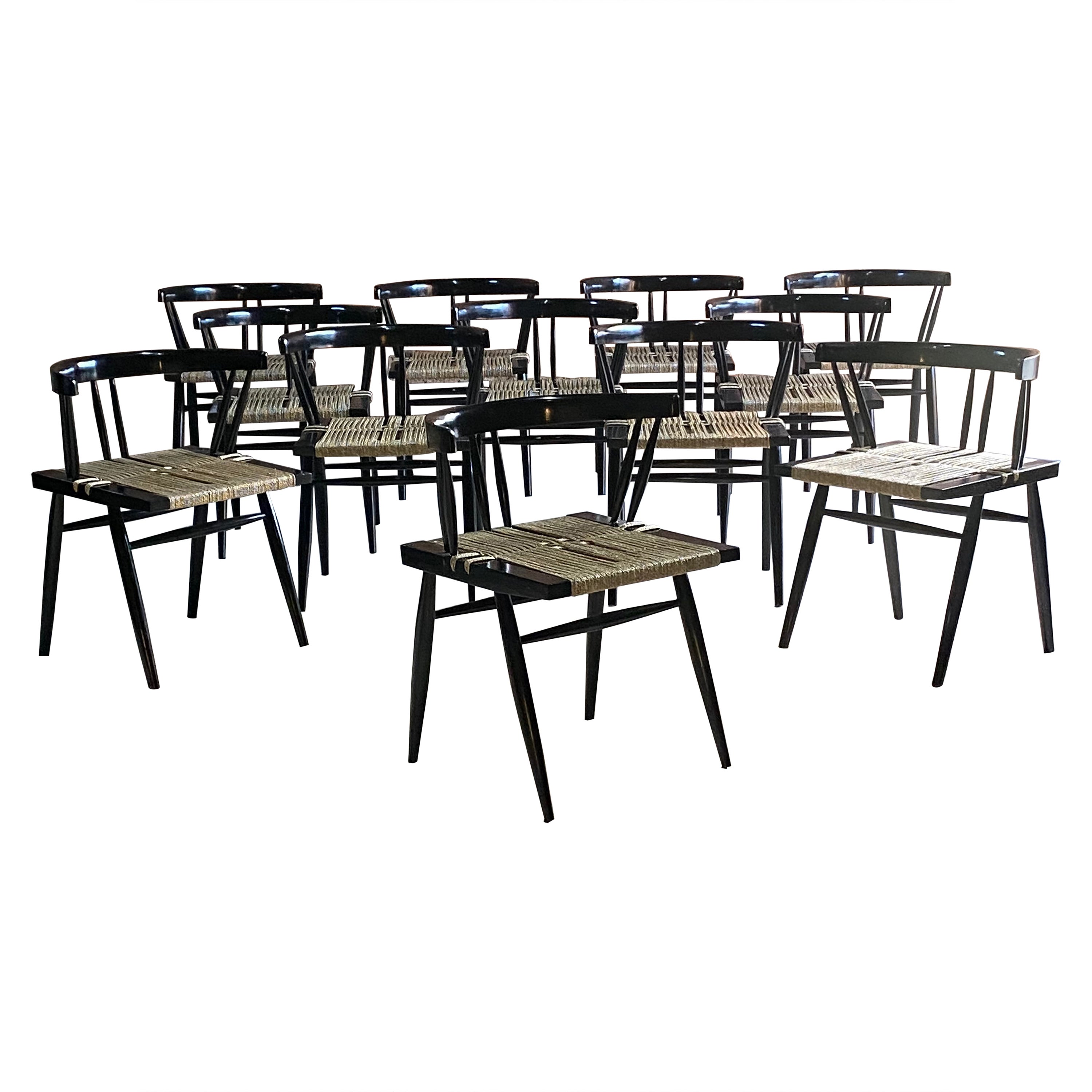 Nakashima Grass Seat Chair For Sale at 1stDibs