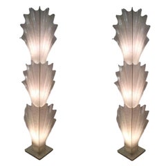 Grandes lampadaires Hollywood Regency de Liane Rougier pour Maison Rougier, 1970