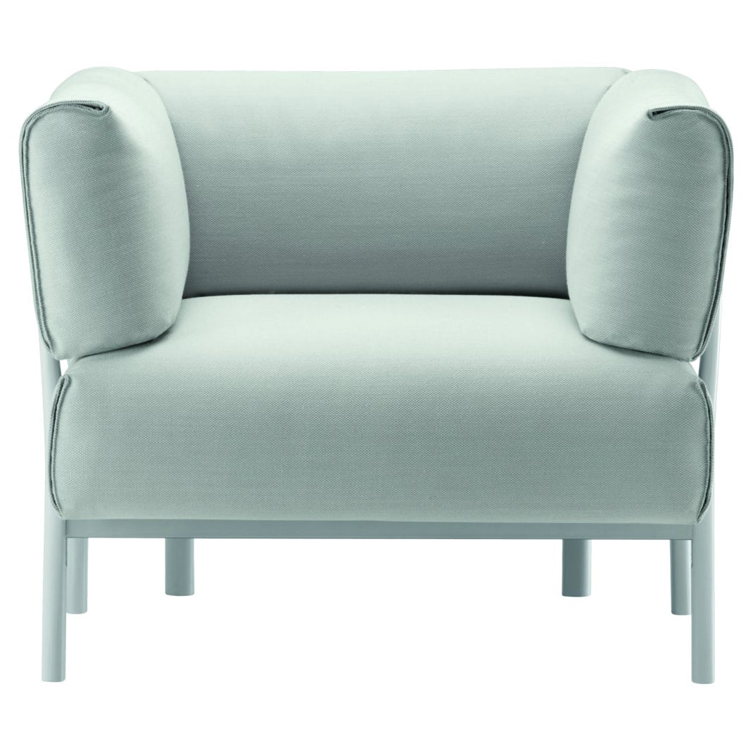 Alias 860 Eleven Armchair in Mint Green Seat with White Lacquered Aluminum Frame