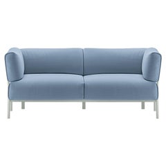 Alias 861 Eleven Sofa 2 Seater in Blue Seat and White Lacquered Aluminum Frame