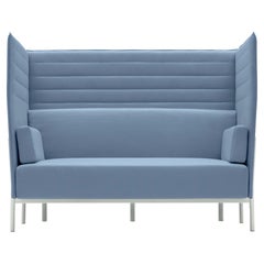 Alias 863 Eleven High Back 2 Seater-Sofa mit blauem und weiß lackiertem Aluminiumrahmen