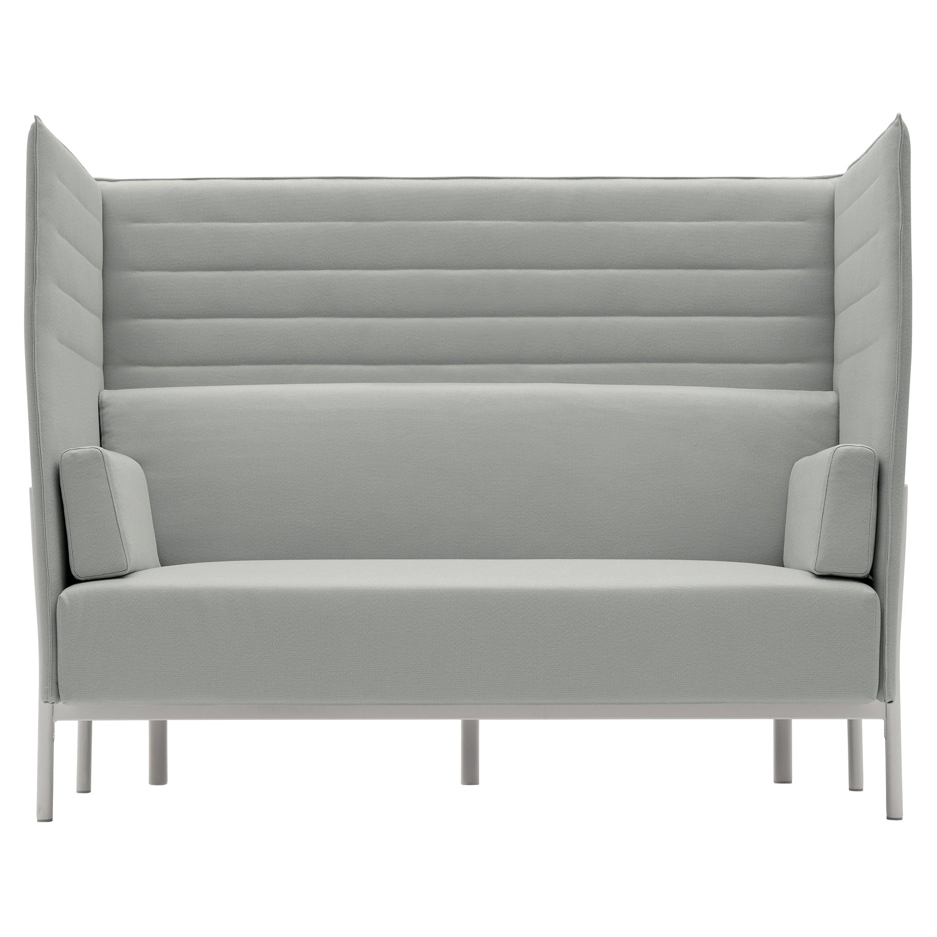 Alias 863 Eleven High Back 2 Seater Sofa in Grey &White Lacquered Aluminum Frame For Sale