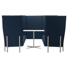 Alias 867 Eleven High Back Privacy 2 Seater Sofa in Blue & Sand Lacquered Frame
