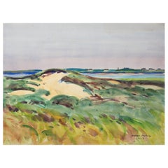Vintage 1923 Egbert Cadmus Dunes Edgartown Martha's Vineyard Watercolor Painting