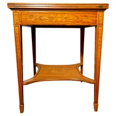 Antique English Satinwood Handkerchief Table, Circa 1890