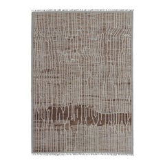 Keivan Woven Arts Tapis marocain en laine nouée à la main avec design moderne abstrait