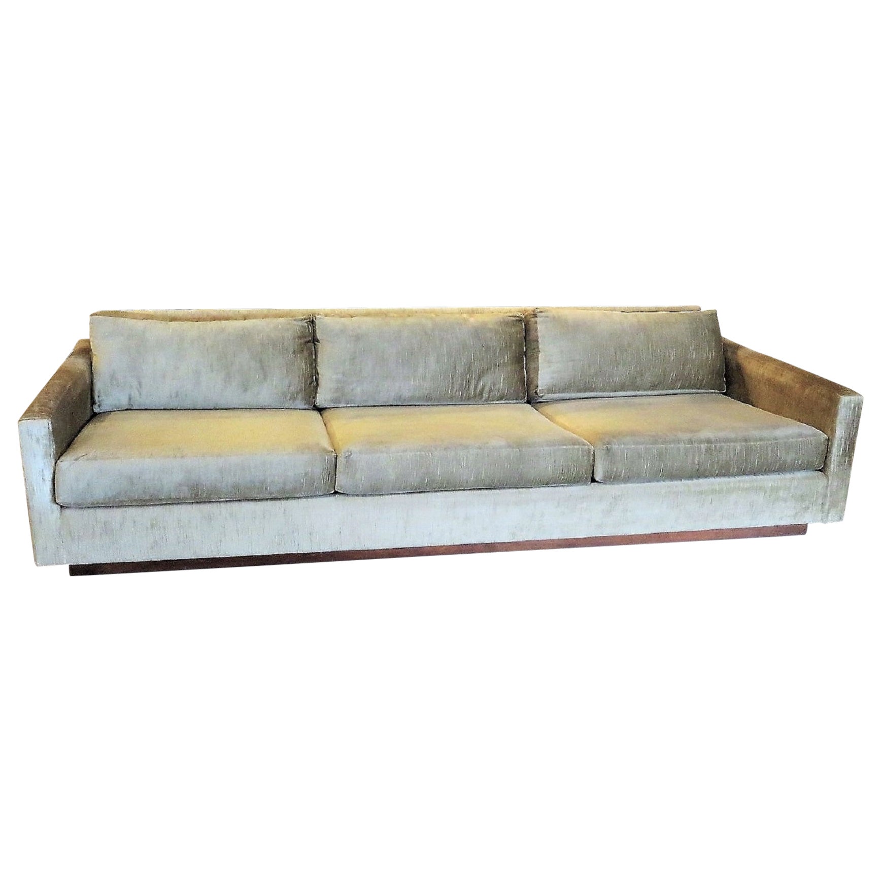 Modern Velvet Tufted Tuxedo Sofa For Sale at 1stDibs