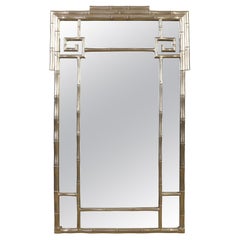 Large Silver Leaf Bamboo Mirror
