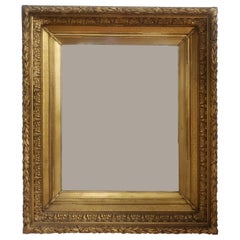 Large Original French Gilt Wood and Gesso Antique Wall Mirror