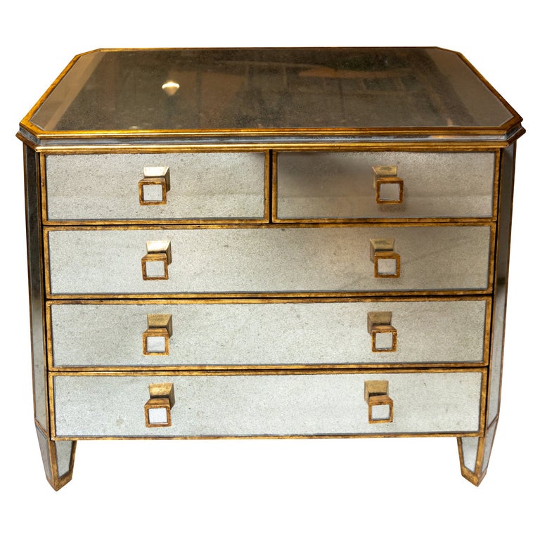 Vintage Mirrored Chest of Drawers For Sale at 1stDibs