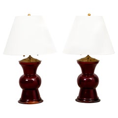 Pair of Chistopher Spitzmiller Burgundy Gregory Lamps