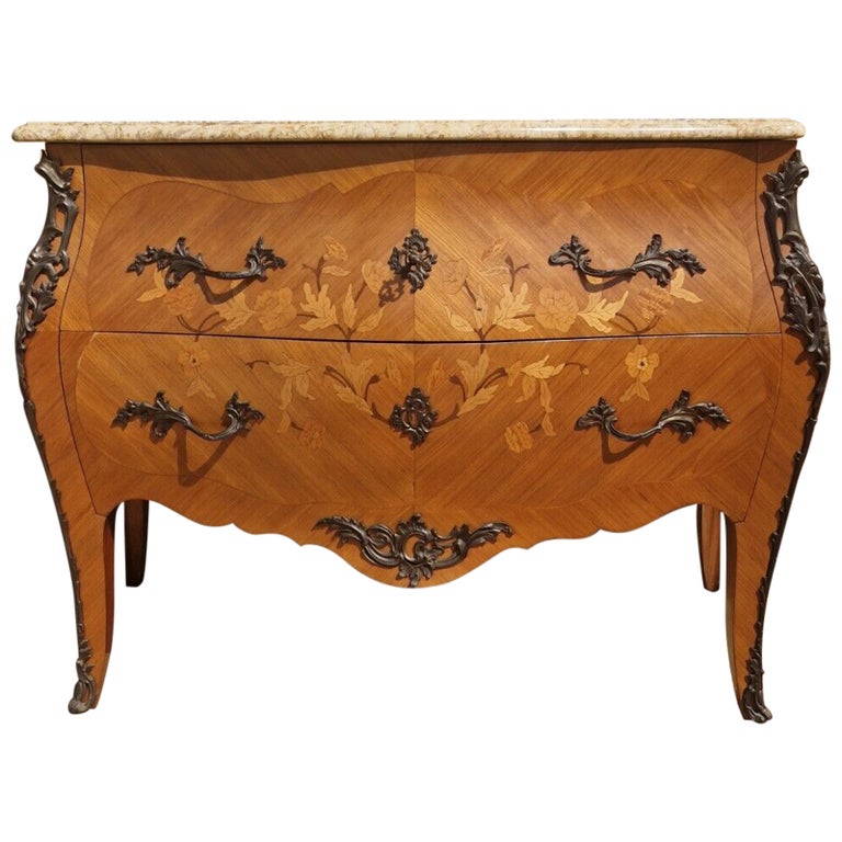 French Bombe Rococo Chest of Drawers with Makers Stamp For Sale at 1stDibs