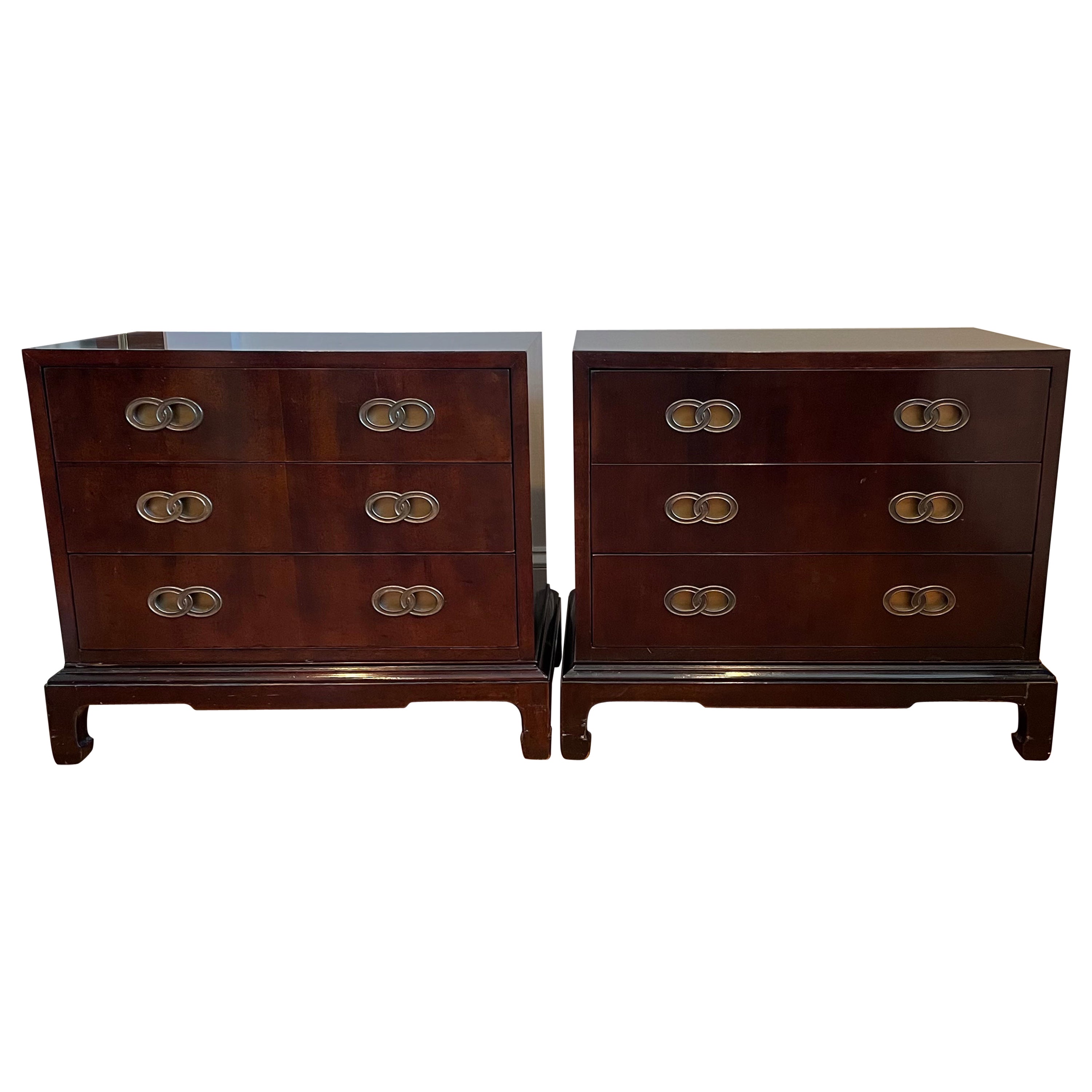 Mid Century Henredon Ming Nightstands Michael Taylor For Sale