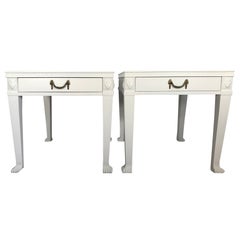 Vintage Postmodern Lacquered Neoclassical Side Tables John Dickinson Style, a P