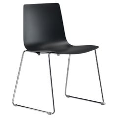 Alias 89A Slim Sledge Chair in Black Polypropylene Seat and Chromed Steel Frame