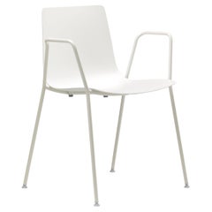 Alias 89B Slim Sledge Armchair in White Polypropylene Seat & Lacquered Frame