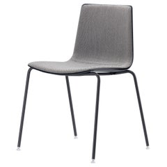 Alias 89C Slim Chair 4 Soft M in Grey Upholstered Seat and Lacquered Steel Frame