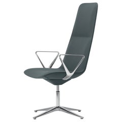 Alias 813 Slim Conference High 4 Y Shaped Chair with Polished Aluminum Frame