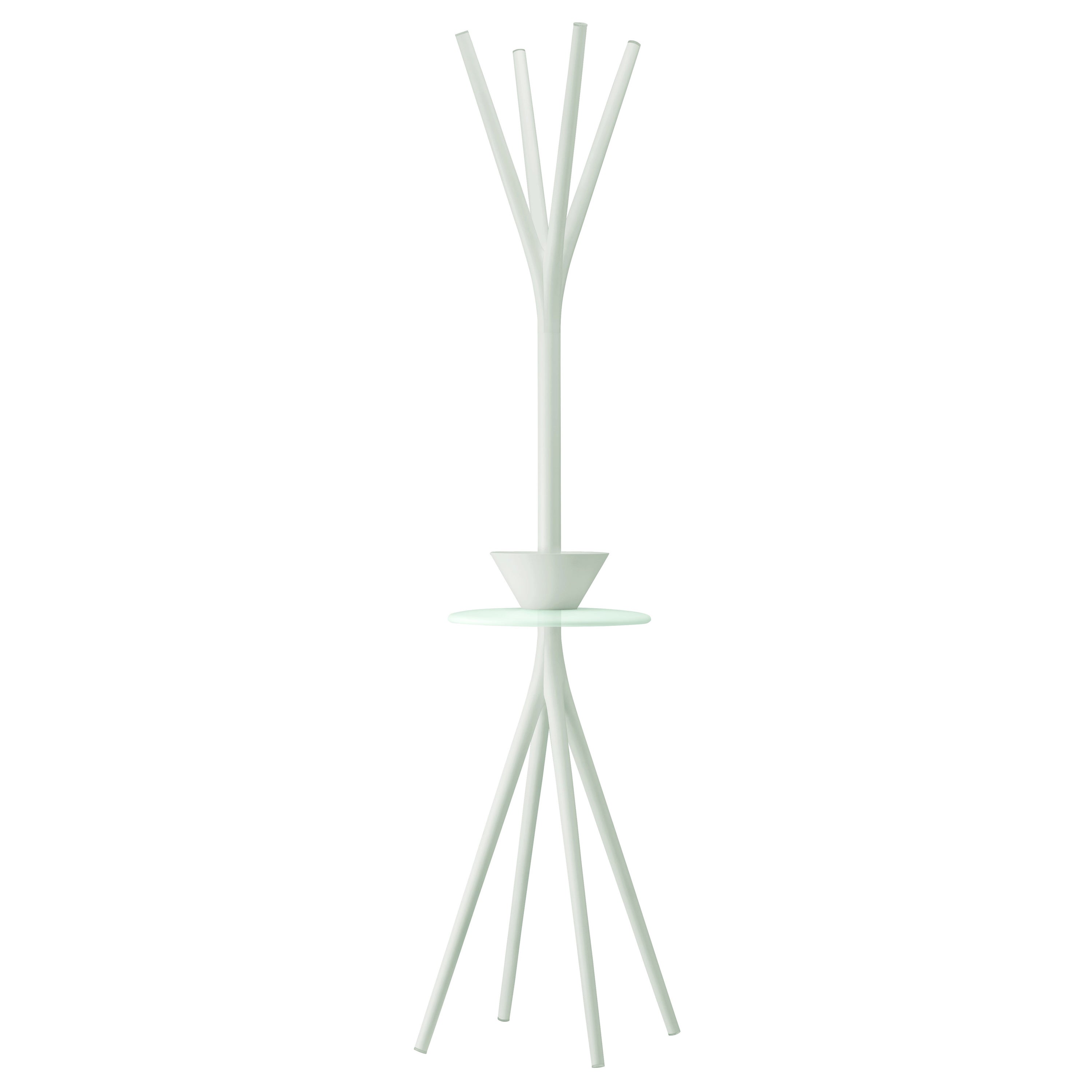 Alias 033 To’taime+ Coat Stand with Tray in White Lacqureed Aluminum Frame For Sale
