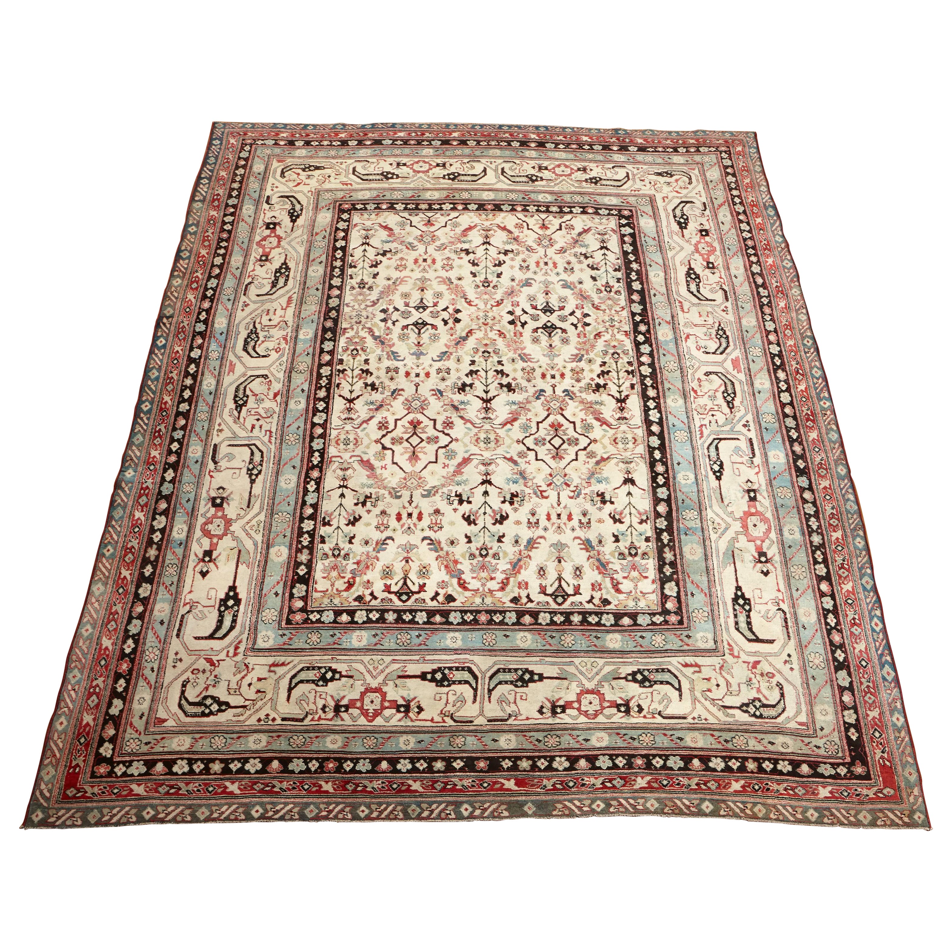 Cheerful 19th Century Agra Carpet