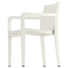 Fauteuil à accoudoirs Laleggera Alias 304 en bois teinté blanc de Riccardo Blumer