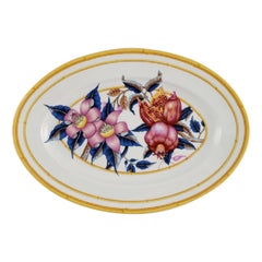 Vintage Porcelain of Paris, "Tropical Aurore", Porcelain Serving Dish with Flowers