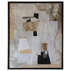 Marco Croce "Untitled" Contemporary Mixed Media Collage on Jute