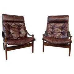 Pair of Hunter High-Back Lounge Chairs by Torbjørn Afdal for Bruksbo #526