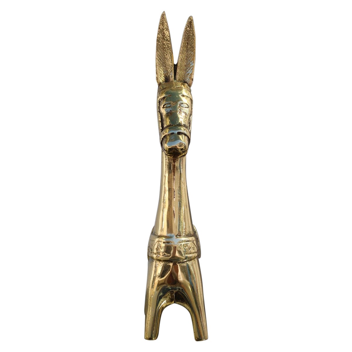 Mid-Century-Skulptur eines Esels aus massivem Gold und Messing, italienisches Design, 1950er Jahre