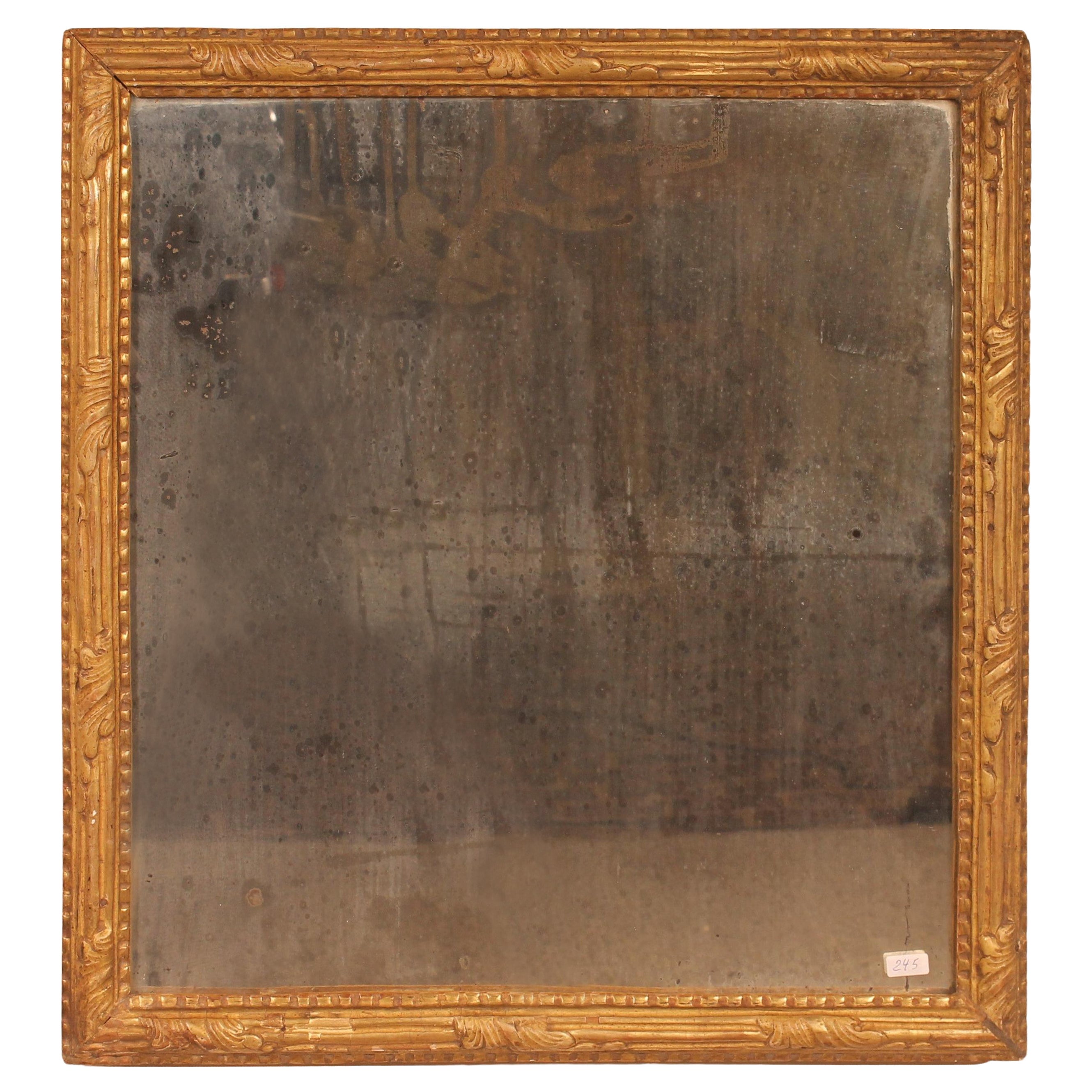 Spiegel aus geschnitztem und vergoldetem Holz, Louis XVI.-Periode XVIII im Angebot