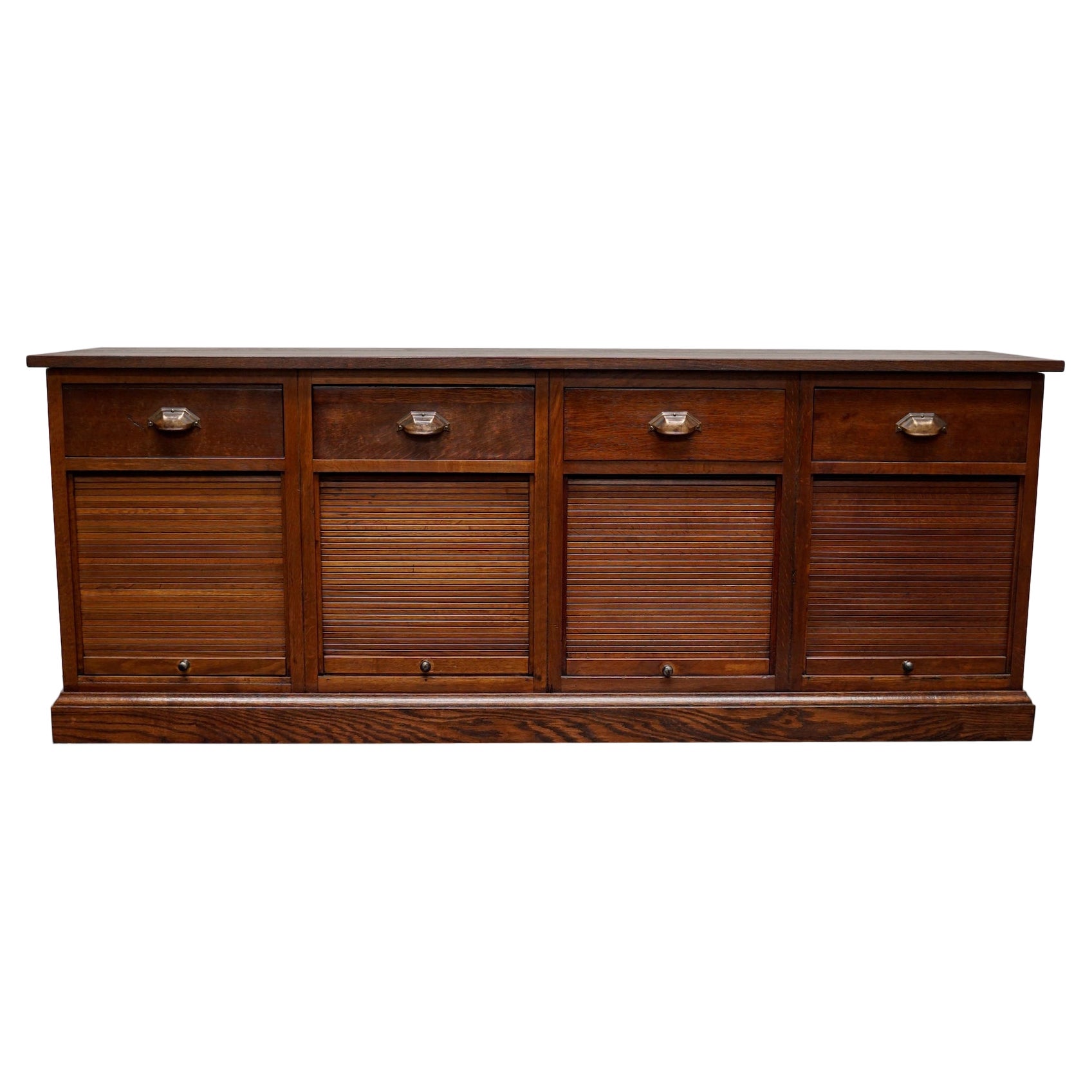 Dutch Oak Sideboard Filing Cabinet, 1930s For Sale