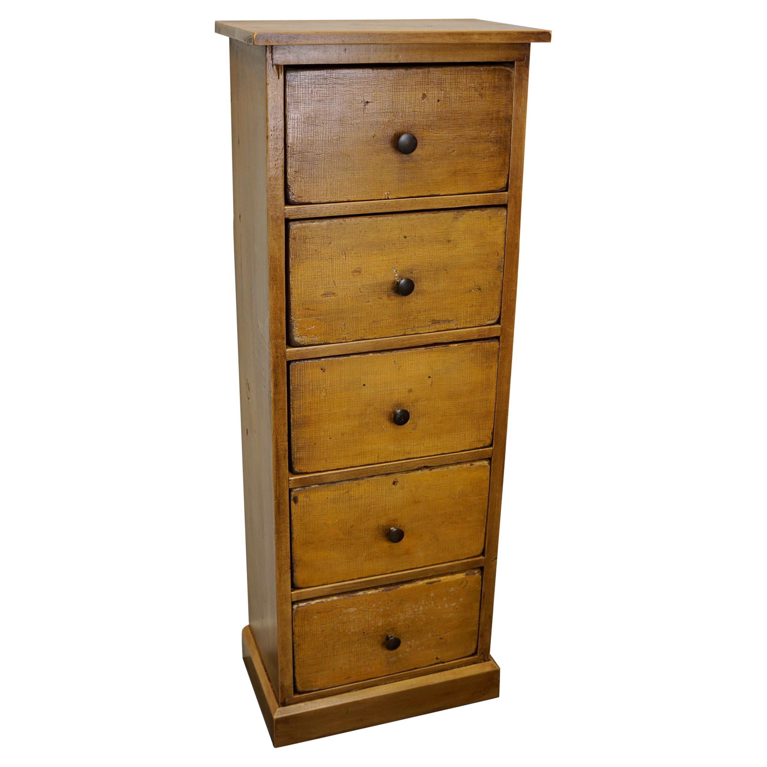 Antique Dutch Ochre Drawer Cabinet, Early 20th Century For Sale