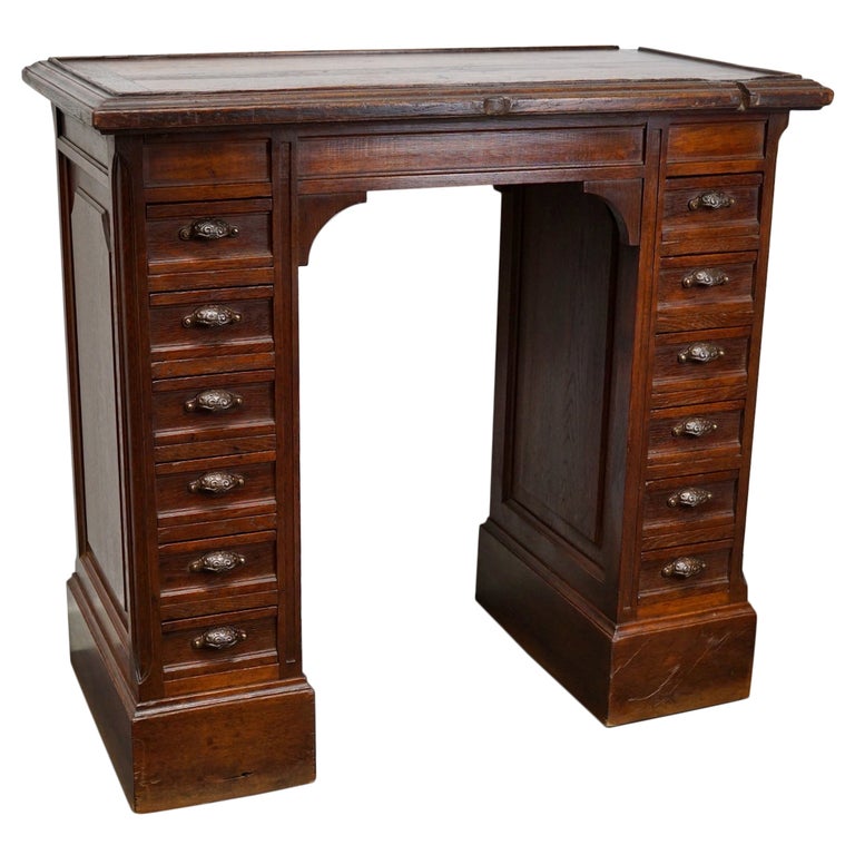 Antique French Oak Jewelers / Watchmakers Workbench, Late 19th Century