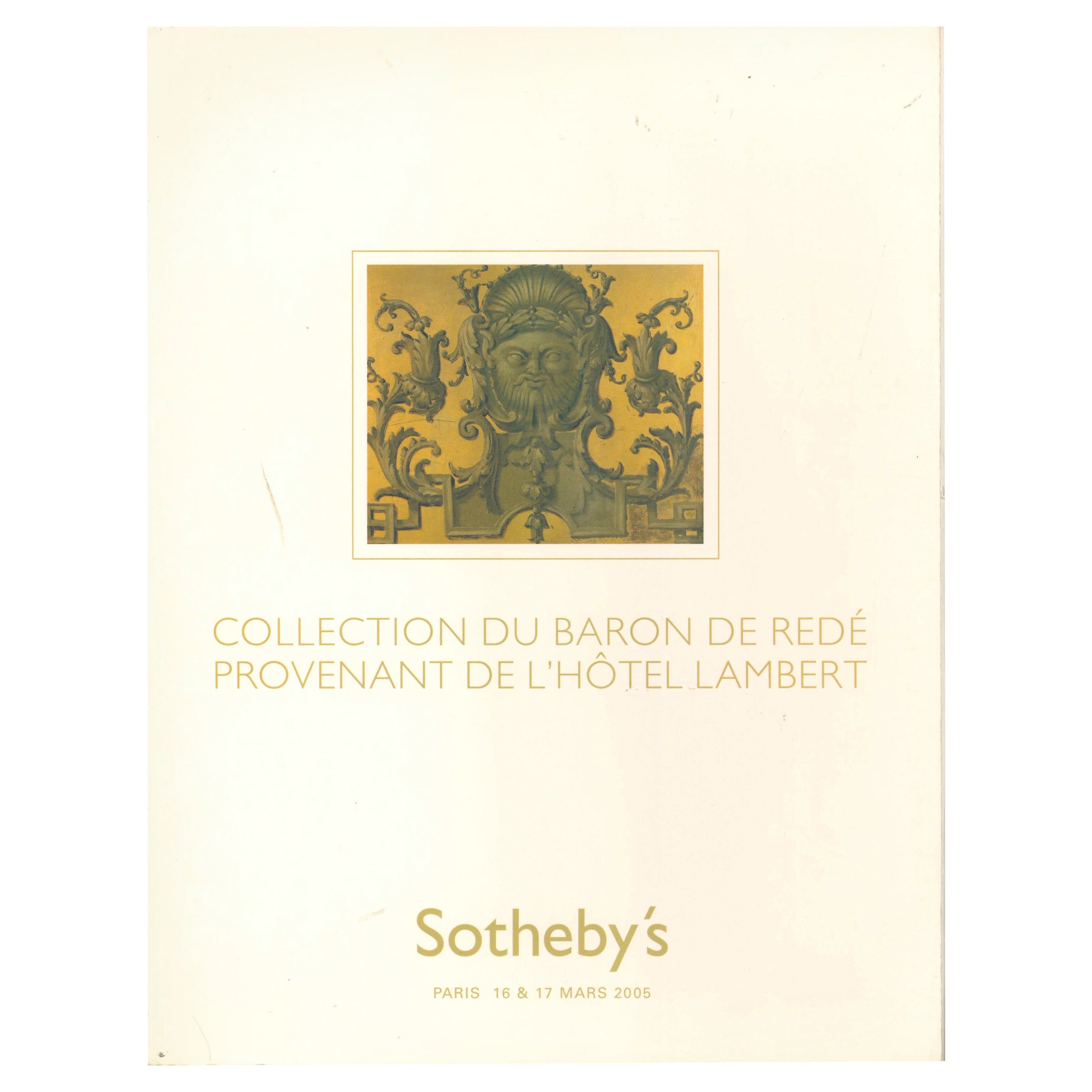 Collection Du Baron De Rede Provenant De L'Hôtel Lambert (Livre) en vente