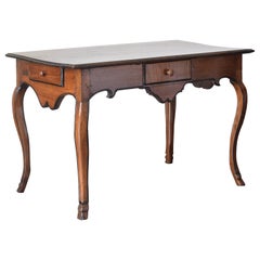 18th Century Italian Walnut and Ebonized Carved Writing Table