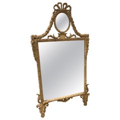 French antique  hand carved gilt frame with original mirror plate