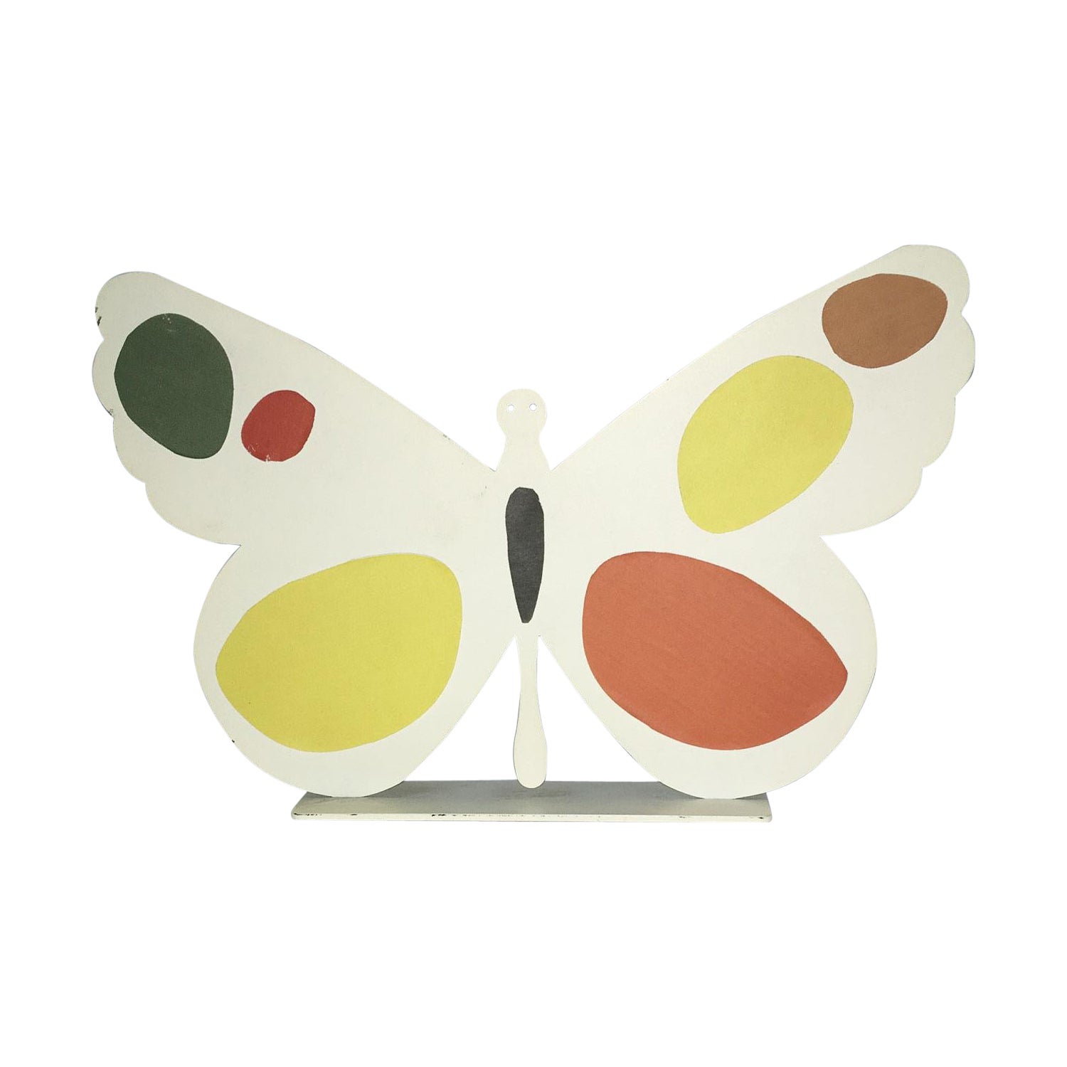 Italy, 1980, Bruno Chersicla Volavola White Painted Metal Sculpture Butterfly For Sale
