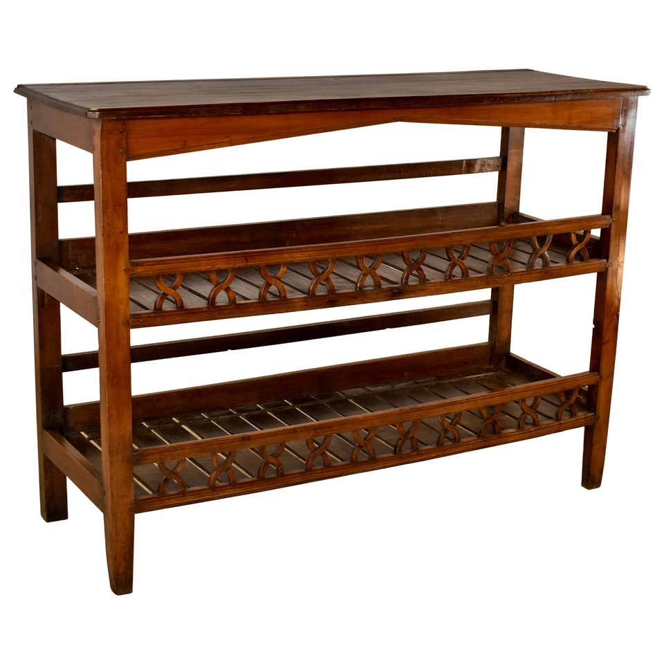 18th - 19th Century French Painted Pinewood Bookshelf - Antique Rack ...