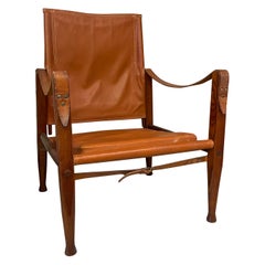 Cognac Leather Safari Chair by Kaare Klint