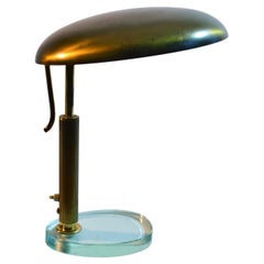 Modernist Desk Lamp attr. Pietro Chiesa for Fontana Arte 1950, Brass and Glass