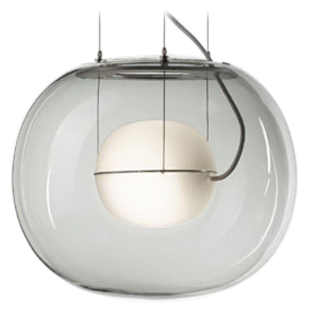 Lucie Koldova 'Big One' Hand Blown Glass Pendant Lamp in Grey & Opal for Brokis For Sale