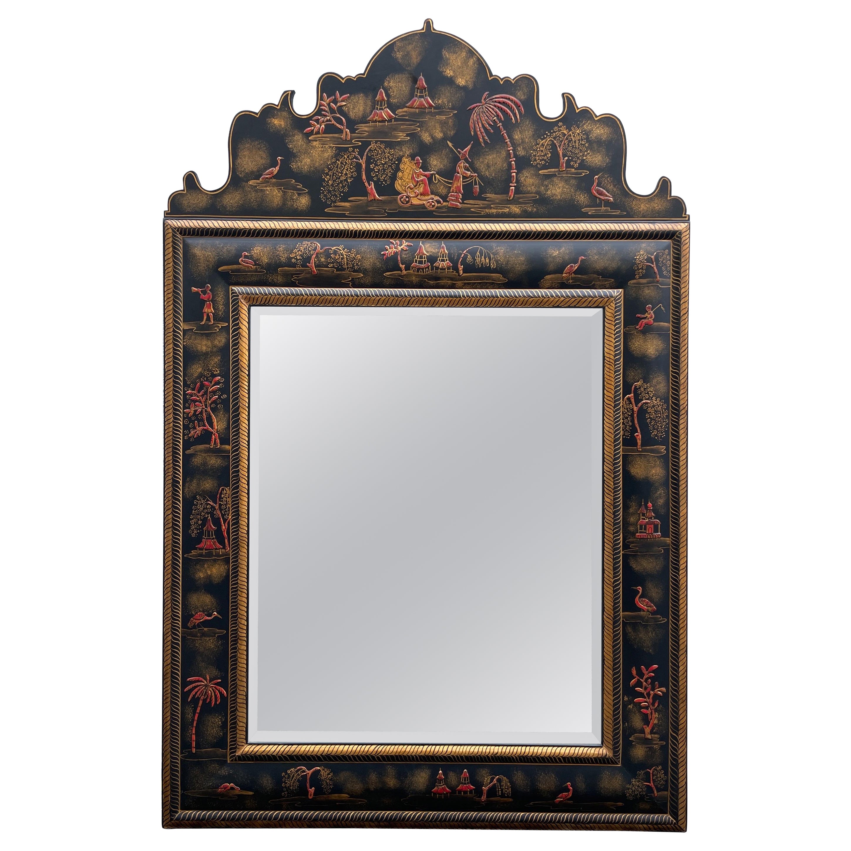 Large Pagoda Style Chinoiserie Mirror