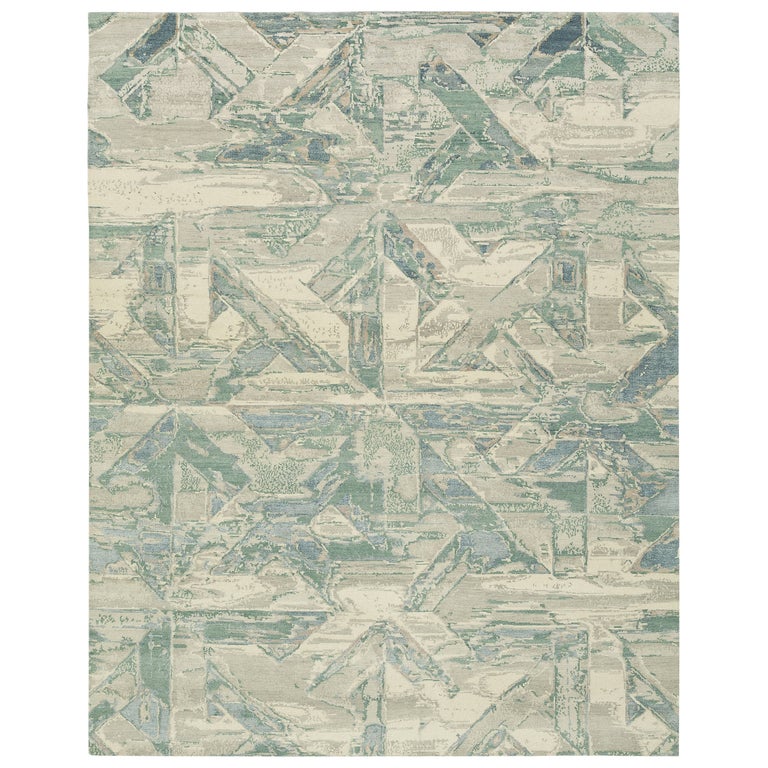 Nazmiyal Collection Green Modern Boutique Rug. Size 12 ft x 15 ft For
